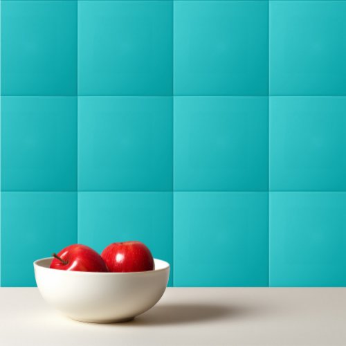 Solid color plain bright turquoise ceramic tile