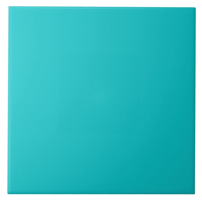 Solid color plain bright turquoise ceramic tile (Front)