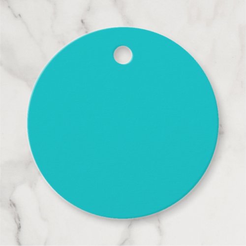 Solid color plain bright turquoise favor tags