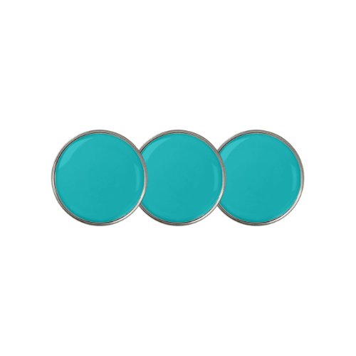 Solid color plain bright turquoise golf ball marker