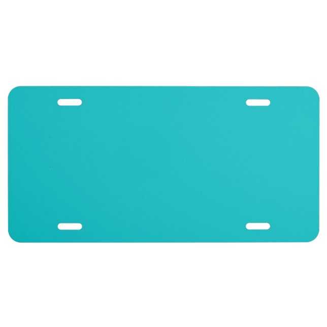 Solid color plain bright turquoise license plate (Front)