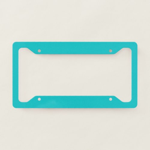 Solid color plain bright turquoise license plate frame