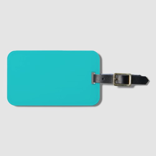 Solid color plain bright turquoise luggage tag