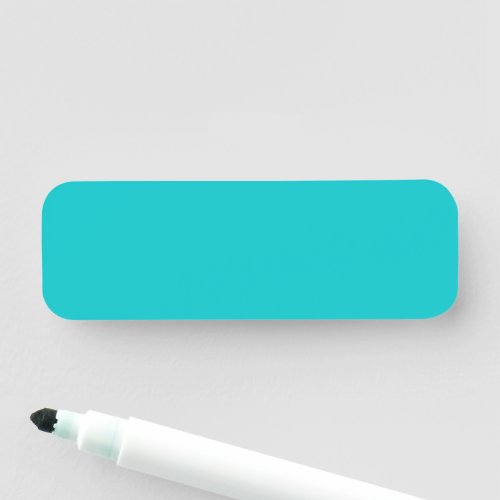 Solid color plain bright turquoise name tag