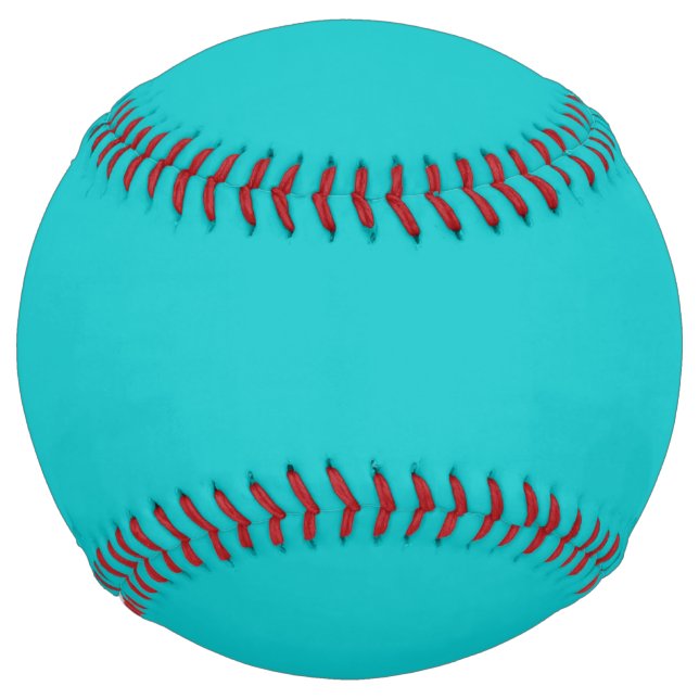 Solid color plain bright turquoise softball (Front)