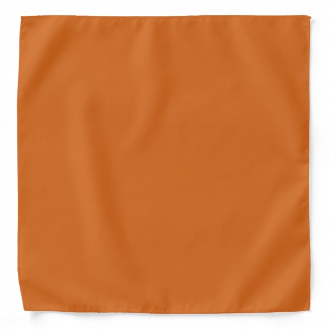 Solid color plain burnt orange cinnamon bandana (Front)