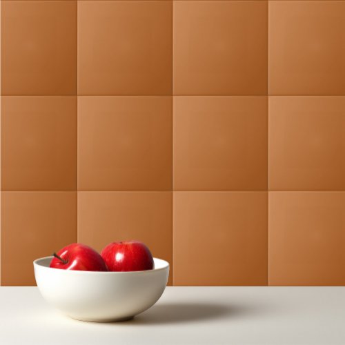 Solid color plain burnt orange cinnamon ceramic tile
