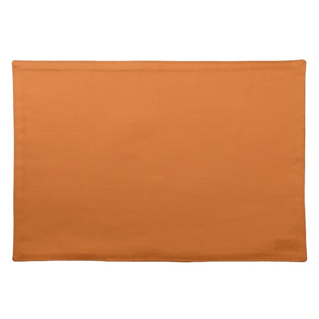 Solid color plain burnt orange cinnamon cloth placemat (Front)
