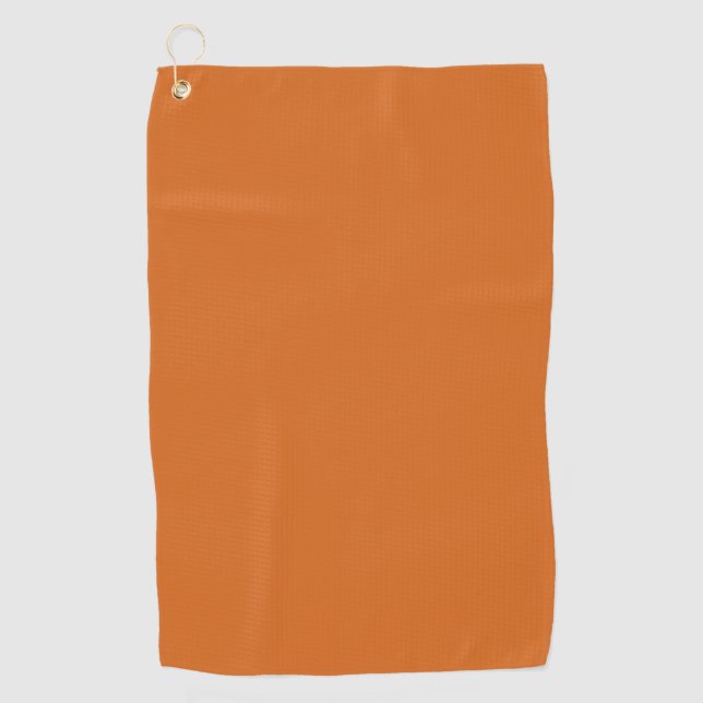 Solid color plain burnt orange cinnamon golf towel (Front)
