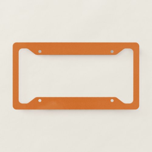 Solid color plain burnt orange cinnamon license plate frame