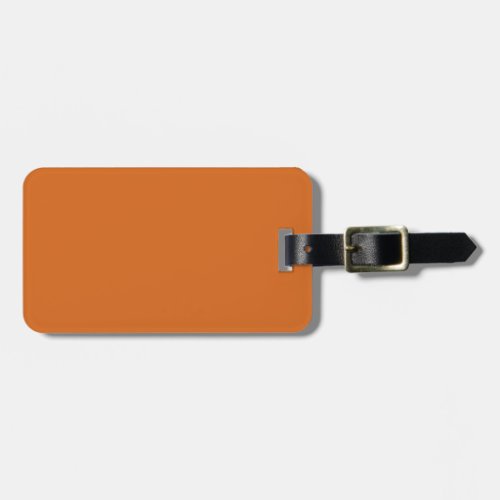 Solid color plain burnt orange cinnamon luggage tag