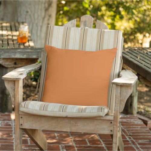 Solid color plain burnt orange cinnamon outdoor pillow
