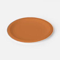Solid color plain burnt orange cinnamon paper plates Zazzle