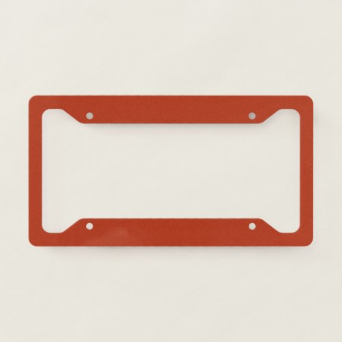 Solid color plain burnt orange red license plate frame