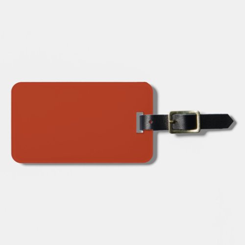 Solid color plain burnt orange red luggage tag