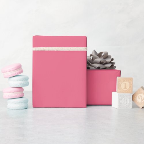 Solid color plain Camellia Rose pink Wrapping Paper