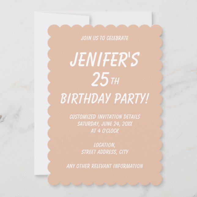 Solid color plain Cashmere beige Invitation (Front)
