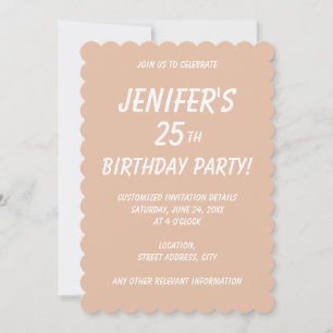 Solid color plain Cashmere beige Invitation