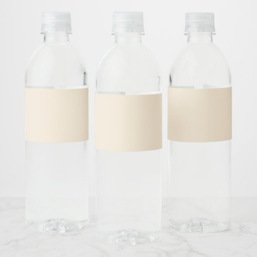 Solid color plain Champagne beige Water Bottle Label