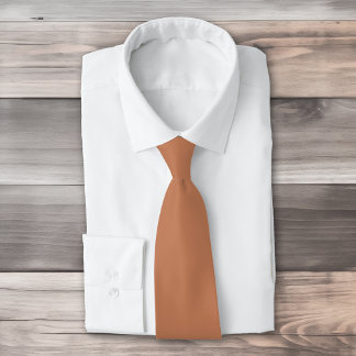 Solid color plain Copper brown Neck Tie