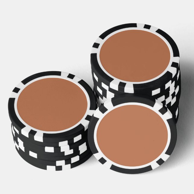 Solid color plain Copper brown Poker Chips (Stack)