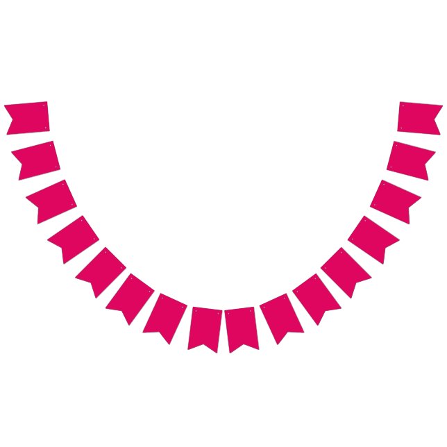 Solid color plain dark bright pink bunting flags (All)