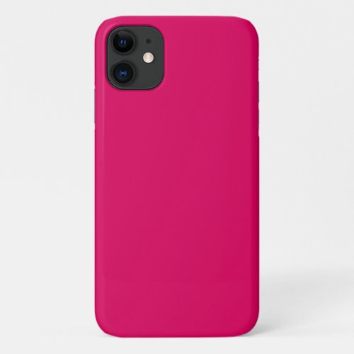 Solid color plain dark bright pink iPhone 11 case