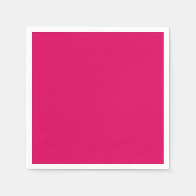 Solid color plain dark bright pink napkins (Front)