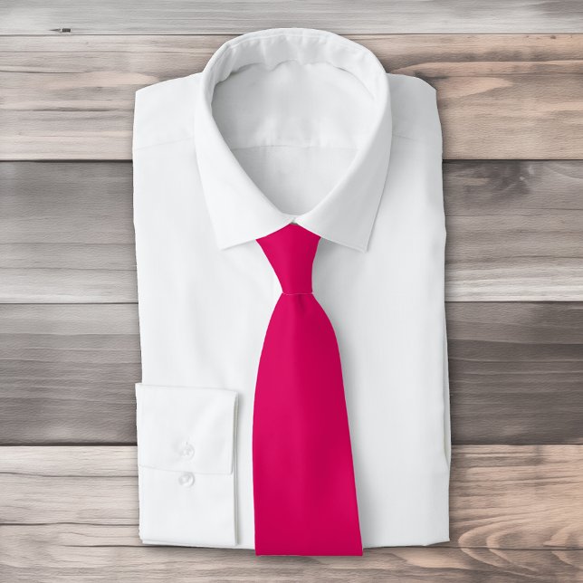 Solid color plain dark bright pink neck tie (Creator Uploaded)