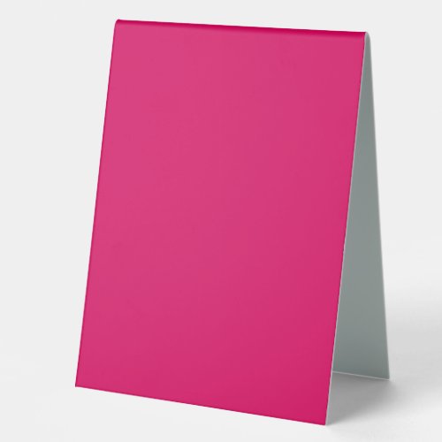 Solid color plain dark bright pink table tent sign