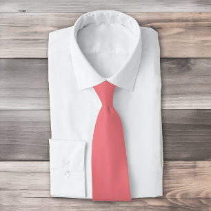  Solid color plain Dark Coral pink Neck Tie