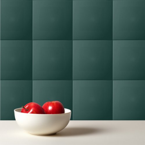 Solid color plain dark emerald green ceramic tile
