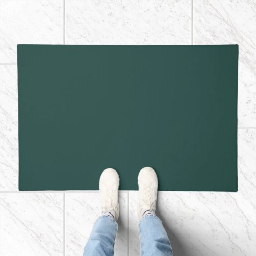 Solid color plain dark emerald green doormat
