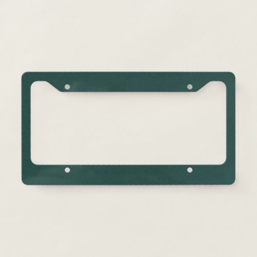 Solid color plain dark emerald green license plate frame