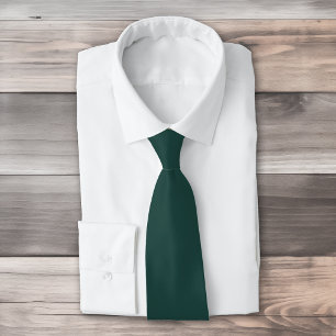 Solid color plain dark emerald green neck tie
