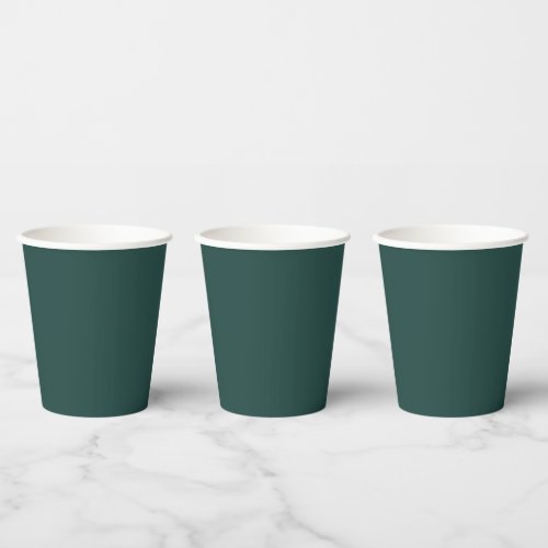 Solid color plain dark emerald green paper cups