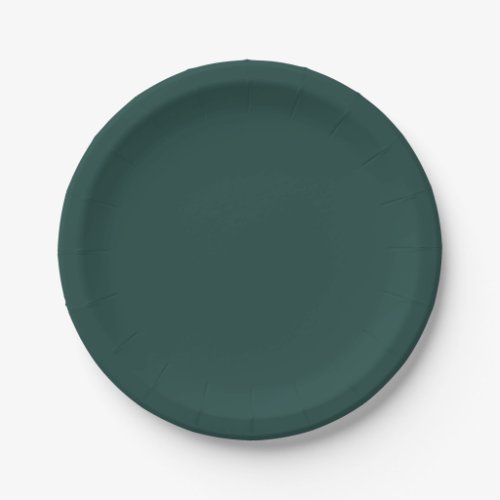 Solid color plain dark emerald green paper plates