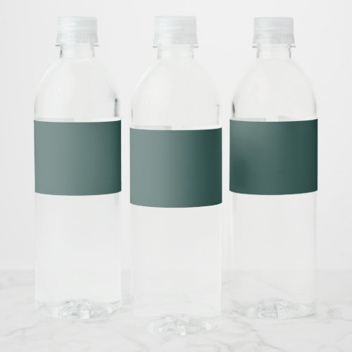 Solid color plain dark emerald green water bottle label