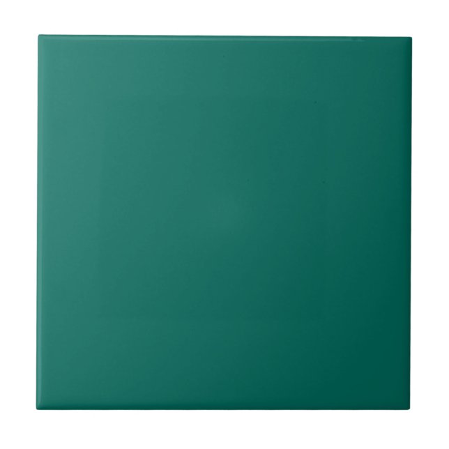 Solid color plain dark green Bear Grass Ceramic Tile (Front)
