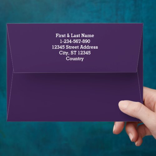 Solid color plain dark purple acai berry envelope