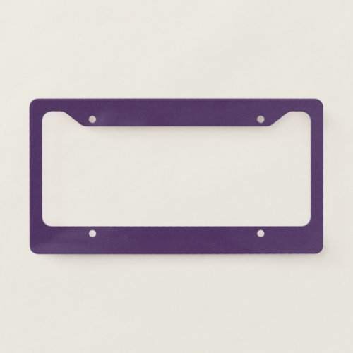 Solid color plain dark purple acai berry license plate frame