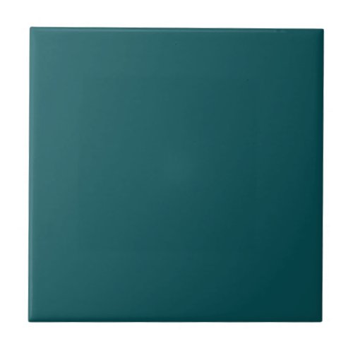 Solid color plain dark teal green Spruced_up Ceramic Tile