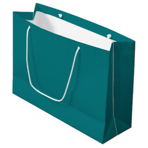 Solid color plain Deep Aqua teal Large Gift Bag