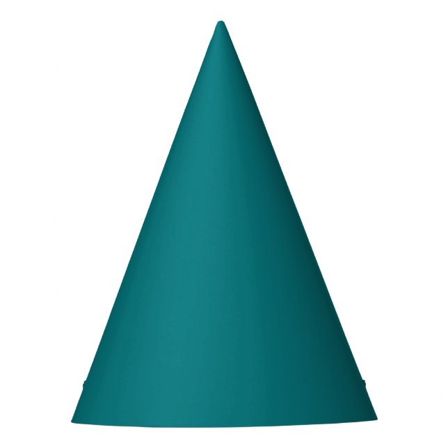  Solid color plain Deep Aqua teal Party Hat (Front)