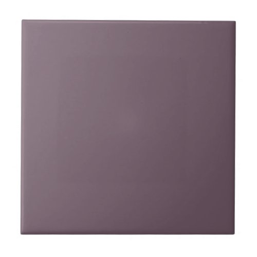 Solid color plain dusky dark plum purple ceramic tile