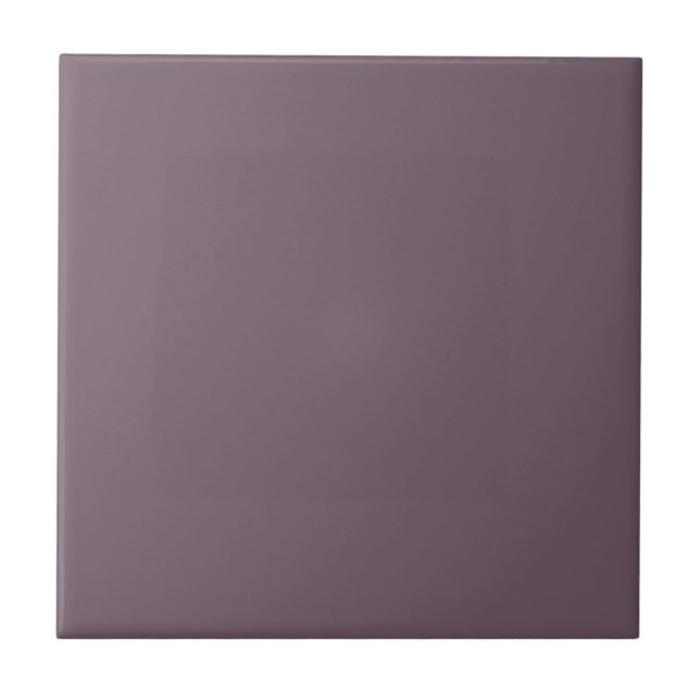 Solid color plain dusky dark plum purple ceramic tile (Front)