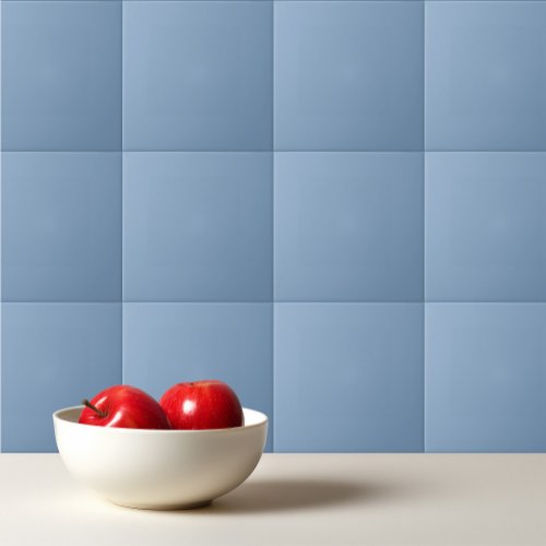 Solid color plain dusty blue pastel ceramic tile