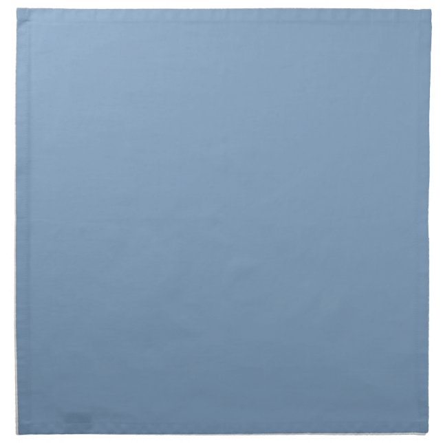 Solid color plain dusty blue pastel cloth napkin (Front)