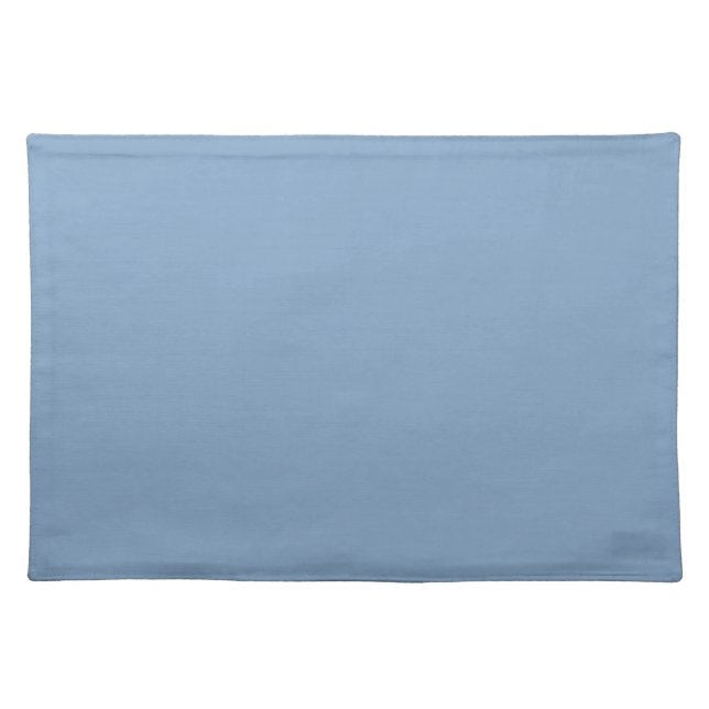 Solid color plain dusty blue pastel cloth placemat (Front)