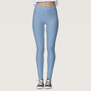 Solid color plain dusty blue pastel leggings
